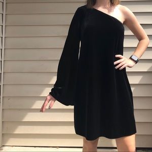 French Connection One Shoulder Velvet Dress